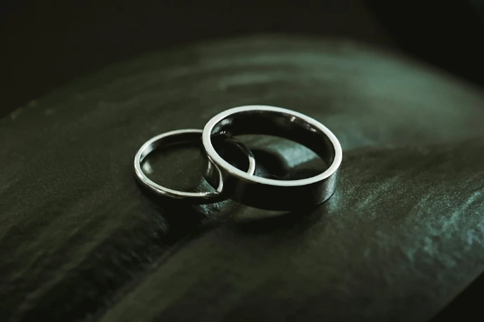 silver-colored rings