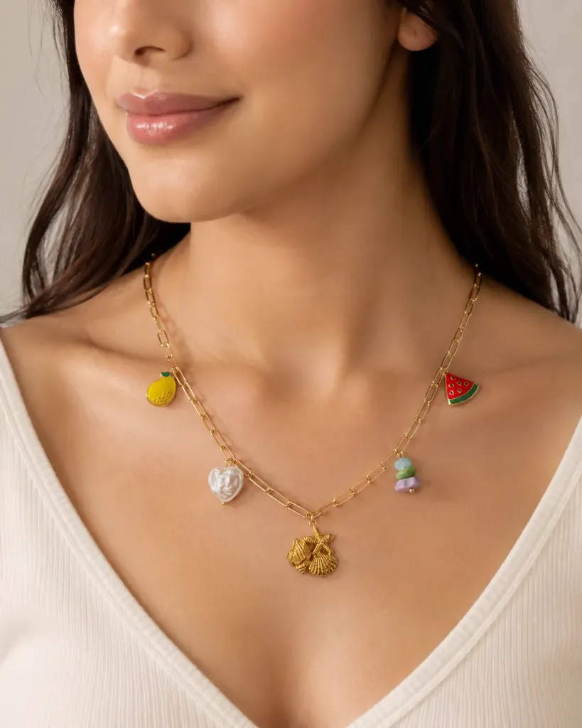 Turquoise Floral Beaded Necklace