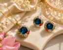 Blue Gemstone Floral Necklace